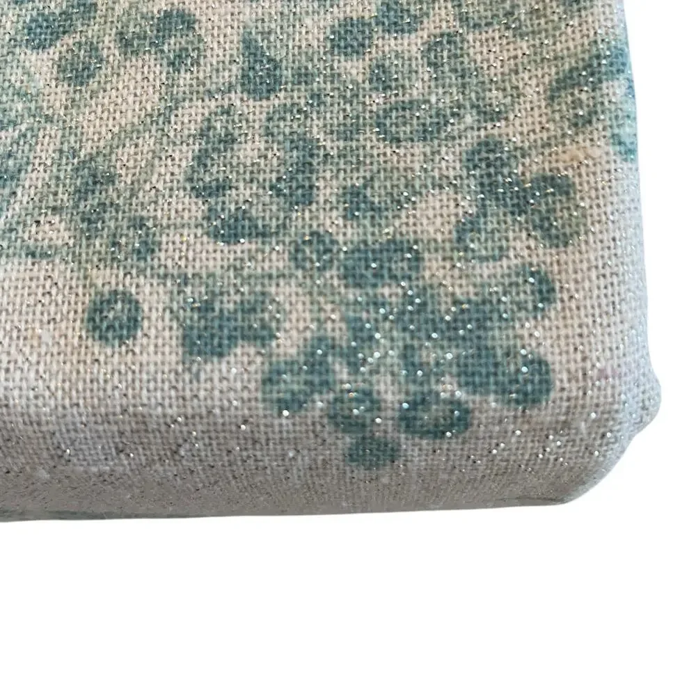 RACHEL ZOE Easter Tablecloth 60 x 84 Bunnies Ivory Green Silver Glitter New